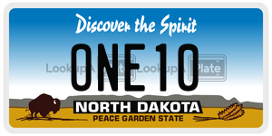 ONE10  license plate in ND