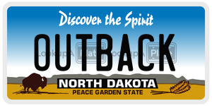 OUTBACK  license plate in ND