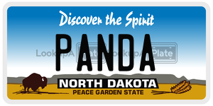 PANDA  license plate in ND