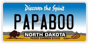 PAPABOO  license plate in ND