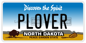 PLOVER  license plate in ND