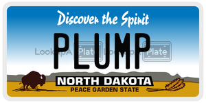 PLUMP  license plate in ND