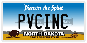 PVCINC  license plate in ND