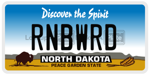 RNBWRD  license plate in ND