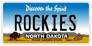 ROCKIES  license plate in ND