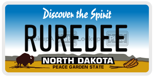 RUREDEE  license plate in ND