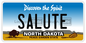 SALUTE license plate in North Dakota