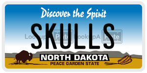 SKULLS  license plate in ND