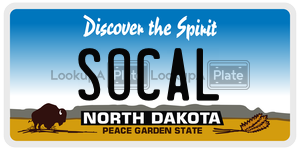 SOCAL license plate in North Dakota