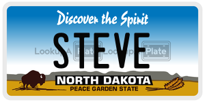 STEVE  license plate in ND