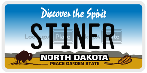 STINER  license plate in ND