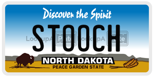 STOOCH license plate in North Dakota