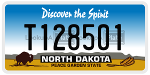 T128501  license plate in ND