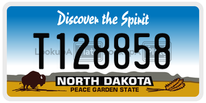 T128858  license plate in ND