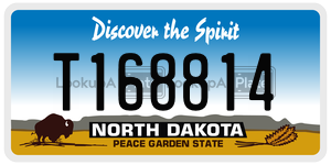 T168814  license plate in ND