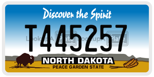T445257  license plate in ND