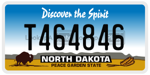 T464846  license plate in ND