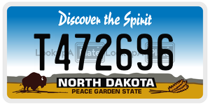 T472696  license plate in ND