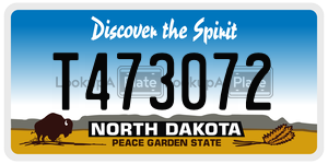T473072  license plate in ND