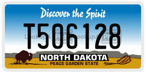 T506128  license plate in ND