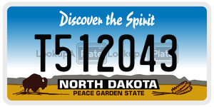 T512043  license plate in ND