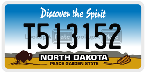 T513152  license plate in ND