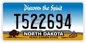 T522694  license plate in ND