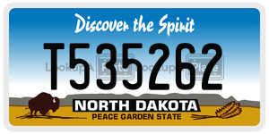 T535262  license plate in ND