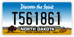 T561861  license plate in ND