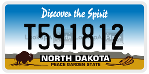 T591812  license plate in ND