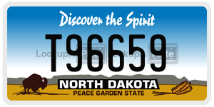 T96659  license plate in ND
