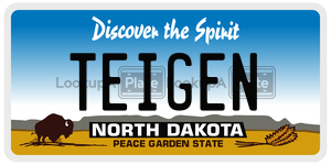 TEIGEN  license plate in ND