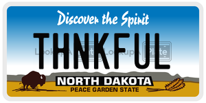 THNKFUL  license plate in ND