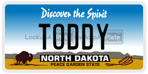 TODDY  license plate in ND
