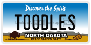 TOODLES  license plate in ND