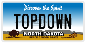 TOPDOWN  license plate in ND