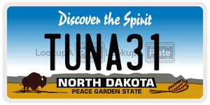 TUNA31  license plate in ND