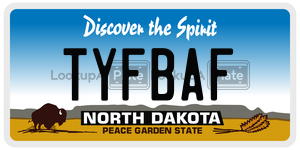 TYFBAF  license plate in ND