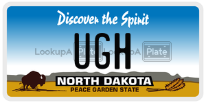 UGH  license plate in ND