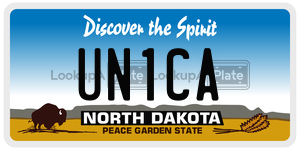UN1CA  license plate in ND
