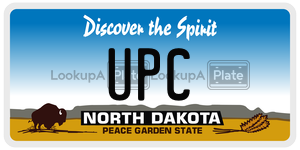 UPC  license plate in ND