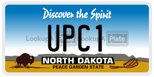 UPC1  license plate in ND