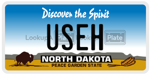 USEH license plate in North Dakota