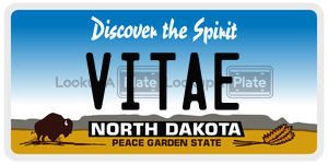 VITAE  license plate in ND