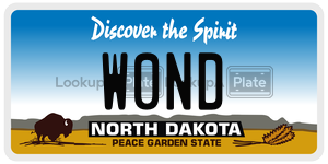 W0ND  license plate in ND