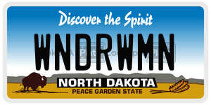 WNDRWMN  license plate in ND