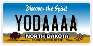 YODAAAA license plate in North Dakota