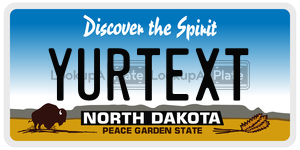 YURTEXT  license plate in ND