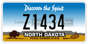 Z1434  license plate in ND