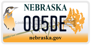 005DE  license plate in NE
